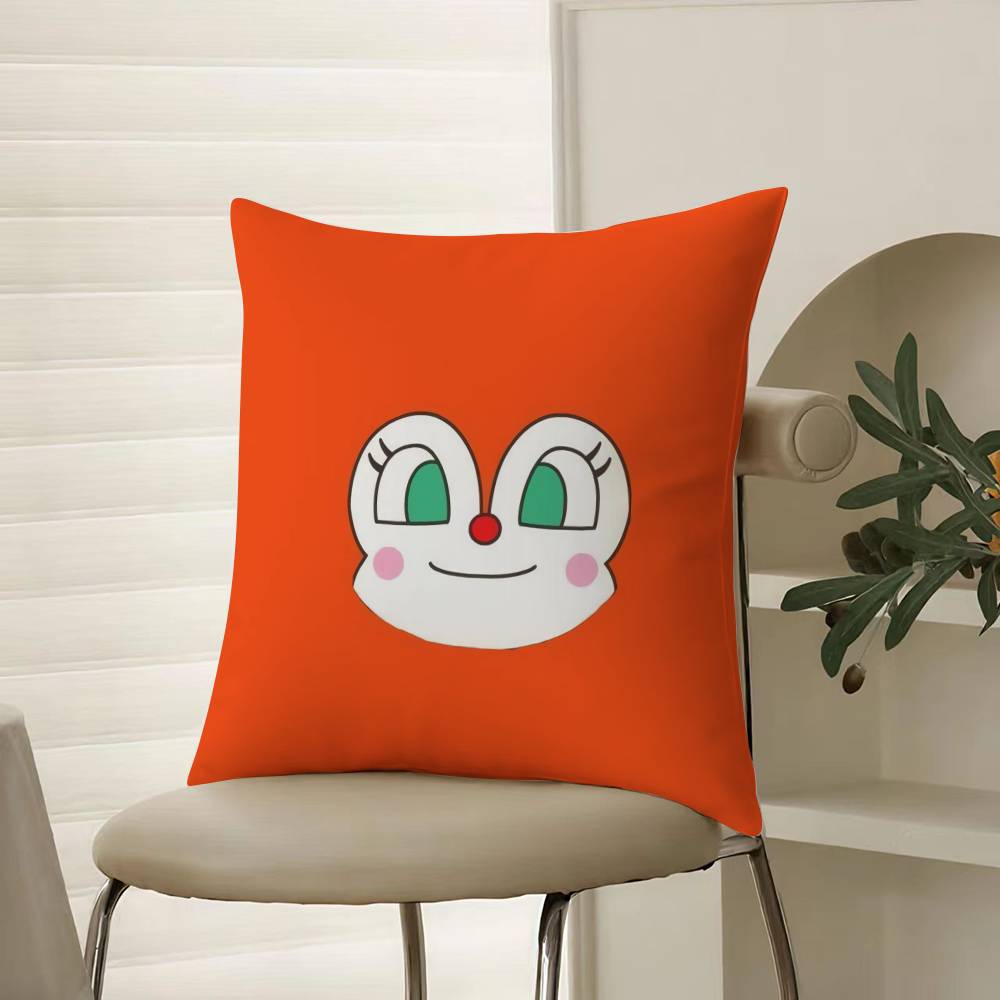Klassischer Anime-Anpanman-Kissenbezug für bequemes Sofa oder Bett. Seidig-elegant mit unsichtbarem Reißverschluss. Dekorativer Kissenbezug.
