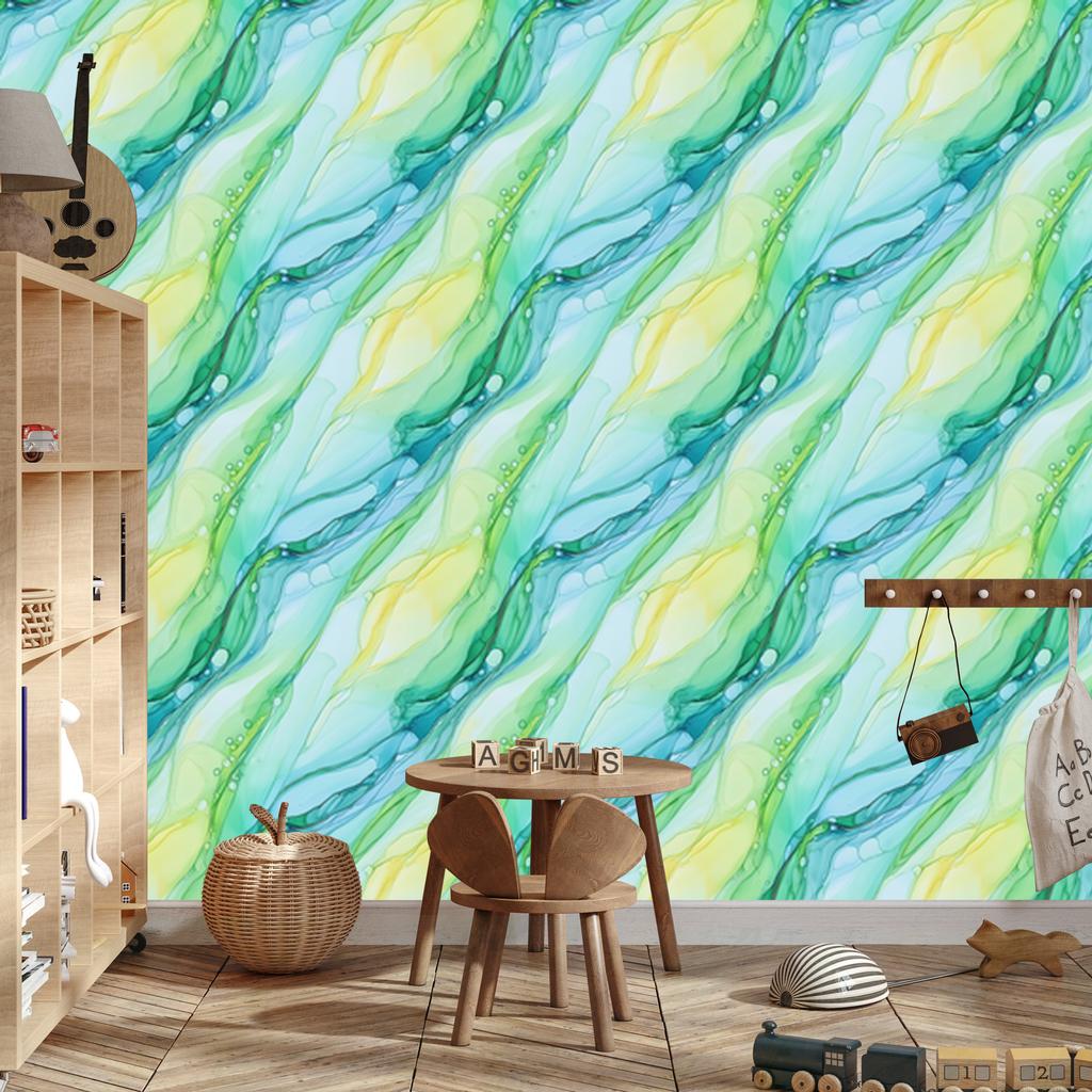 Ink Mint and Celadon Wallpaper for Living Room and Bedroom 50x1000