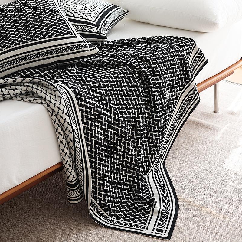 Nordic Blankets for Sofa Knitted Weave Throw Blanket Bed End Cover Office Air Conditioning Room Thickened Office Nap Blankets