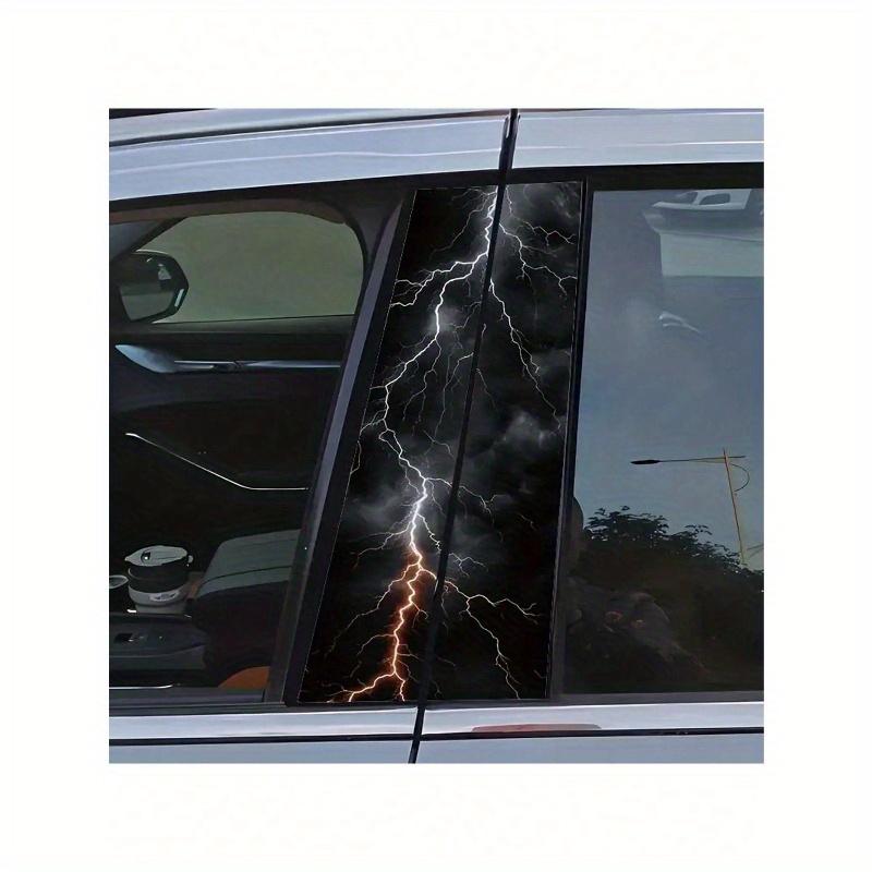 2pcs Thunder and Lightning Car Decals - Durable, Easy Apply Rectangular Stickers for Bumpers & Pillars, Semi-Matte Finish Skull Car Accessories