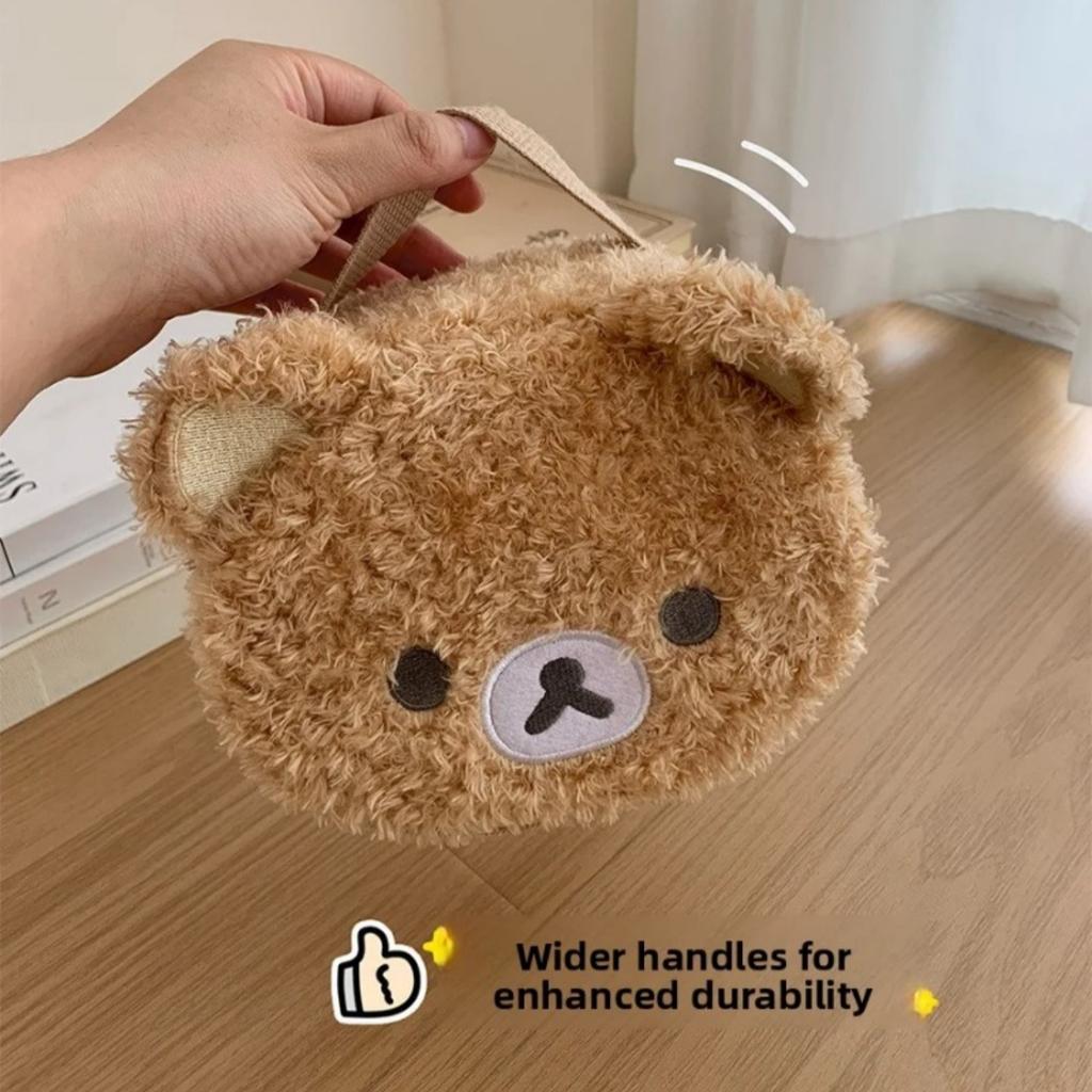 Cute Plush Teddy Bear Makeup Bag, Women's Jewelry Storage Bag, Compartment Design, Casual Travel Matching