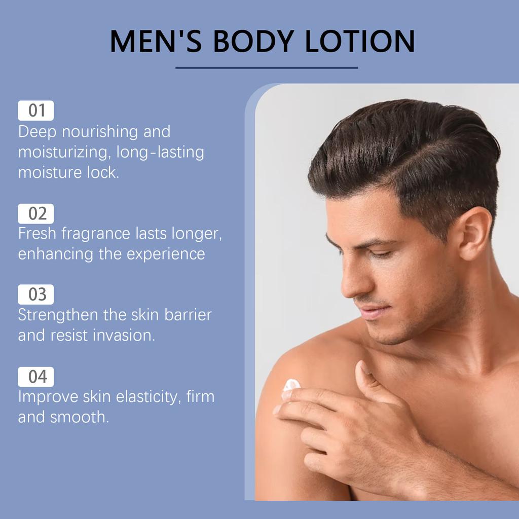 East Moon Men's Body Lotion Nourishing Hydrating Lightweight Moisturizer For Dry Skin