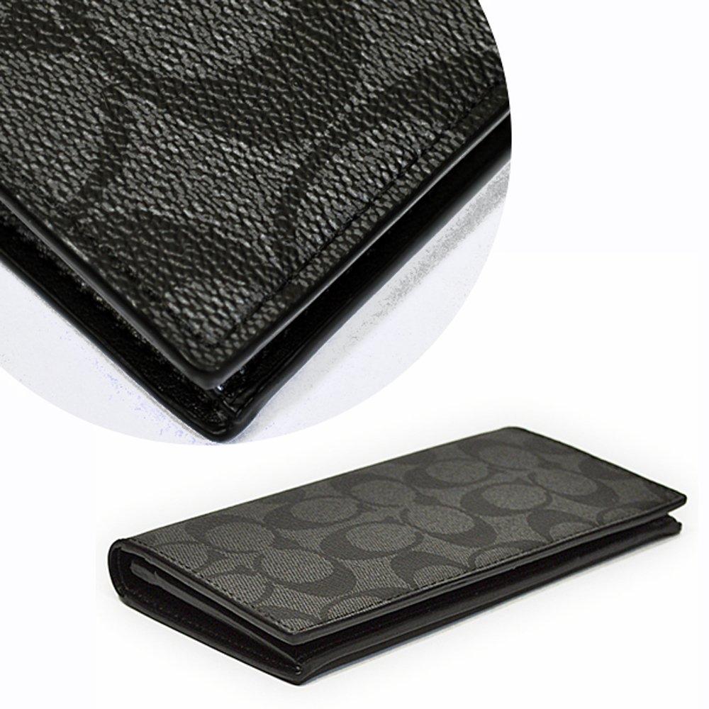 Coach F75013 Canvas Coated Long Wallet In Charcoal/Black [Used]