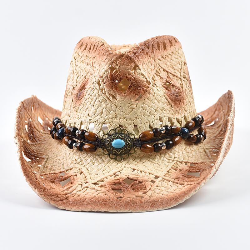 Panama Soft Handmade Cowboy Straw Hat Summer Men Women Hollowing Out Beach Hats Outdoor Travel Sun Protection Hat