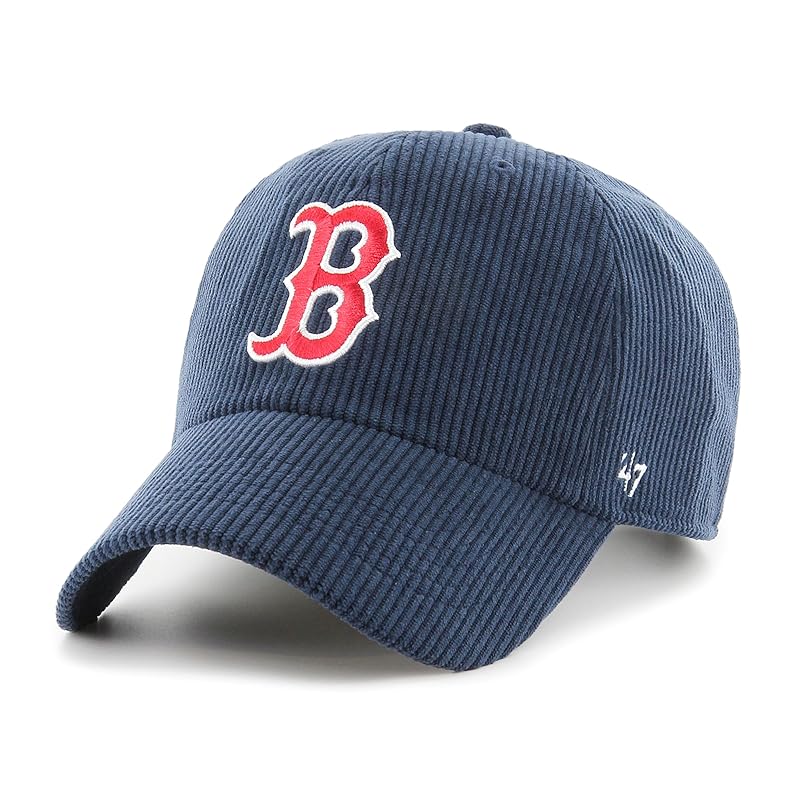 

[ 47] forty seven THICK CORDUROY CLEAN UP CAP cleanup cap hat (JP, alphabet, Free Size, navy, boston Red Sox)