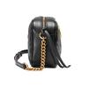 Gucci GG Marmont Black Leather Chevron Quilted Camera Crossbody Bag For Women Daily Use