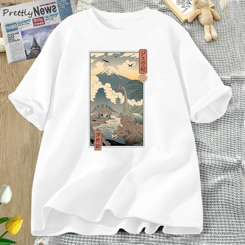 Vintage Dinosaurier Jurassic T Shirt Graphic Tees Frauen Baumwolle Hohe Qualität T-shirts Sommer Kleidung Weibliche Kurzarm Tops Unisex