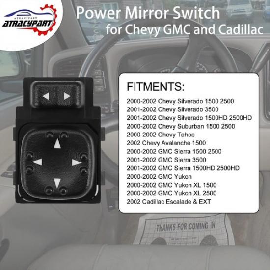 Power Mirror Switch Front Driver Side - Compatible with 2000 2001 2002 Silverado