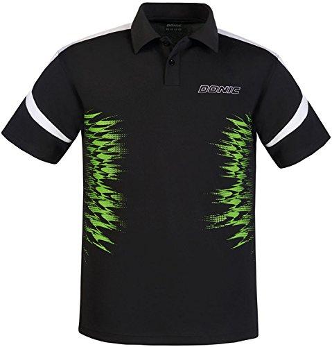 DONIC Унисекс Игровая футболка для настольного тенниса, Ale, Одобрено JTTAA, GL109, Черный (AB), Размер S