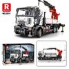 Non-Toxic 2178Pcs Multifunctional Crane Truck Building Blocks Remote Control Engineering Vehicle Rc Car Bricks Kids Toys Birthday Gifts