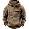2024 Herren-Kapuzenpullover mit mehreren Taschen und Reißverschluss – Lässiges Sport-Sweatshirt für Frühling/Herbst