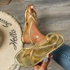 Spring and Summer Footwear Plus-size Toe-clipped Flat Sandals Woven Overshoes Women's Shoes