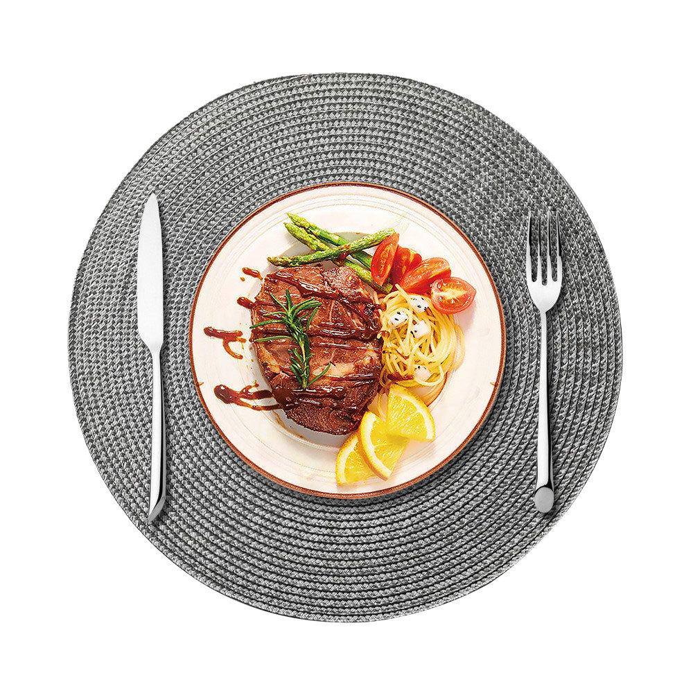 Round Woven Placemat Set - 38cm Heat Resistant & Eco-Friendly Coasters for Home
