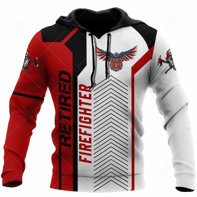 Толстовки с капюшоном Firefighter мужские толстовки с 3D-принтом осенние уличные дизайнерские толстовки с длинными рукавами для мужчин 5XL 1749₽