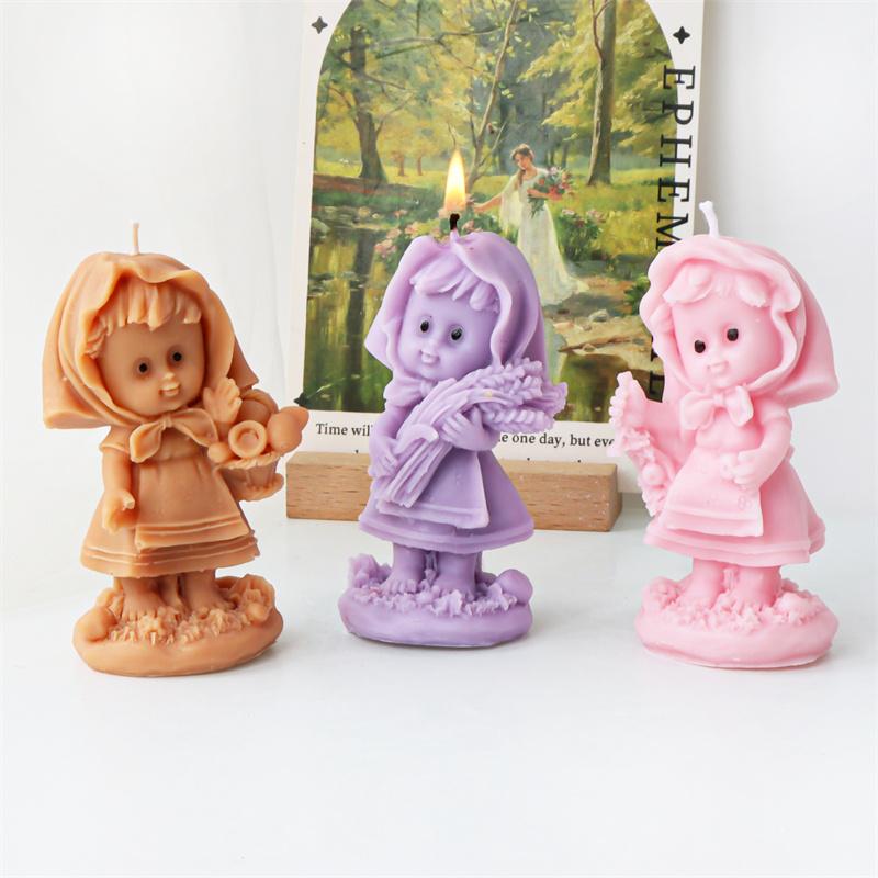 3D Andělská dívka Svíčka Silikonová forma DIY Roztomilá Dívčí soška Sádra Pryskyřice Mýdlo Pryskyřice Odlévací forma Domácí dekorace Řemeslné dárky
