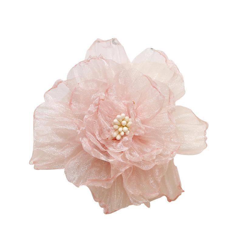 Decorative Organza Fabric Flower DIY Jewelry Accessories Soft Touch for Wedding Bridesmaid Party Hair Clip Making