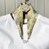 Pearl Diamond Silk Scarf Korean Retro Women's Scarf Chain Magnetic Buckle Scarf  Effortless Styling