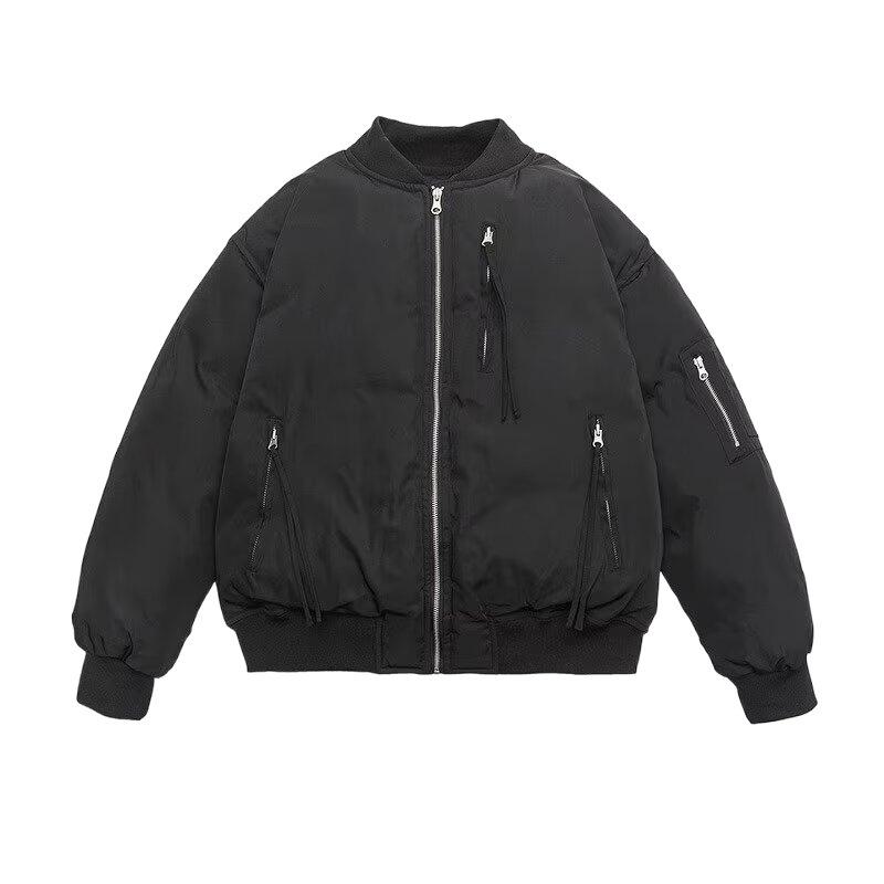 Dámská retro bomber bunda s více kapsami - Trendy americký baseballový styl pro jaro a podzim