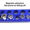 3Pcs Magnetic Socket Organizer Storage Rack Large Capacity Heavy Duty Universal Drive Metric SAE Socket Tray