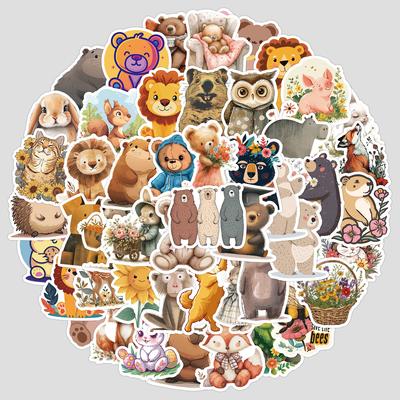 50 Pieces of Fairy Tale Animal Series Graffiti Stickers, Stationery Stickers, Water Cup Computer Waterproof Decorative Stickers