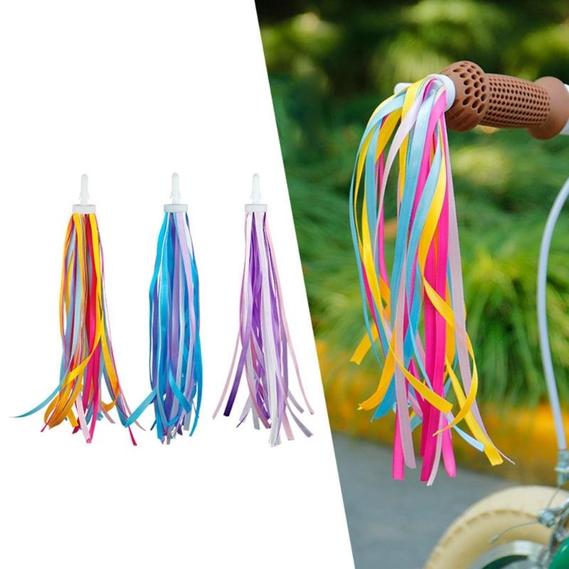 Bike Handlebar Streamers Lightweight Colorful Bike Tassels Ribbon Bicycles Ornaments Scooter Streamers for Girls Boys