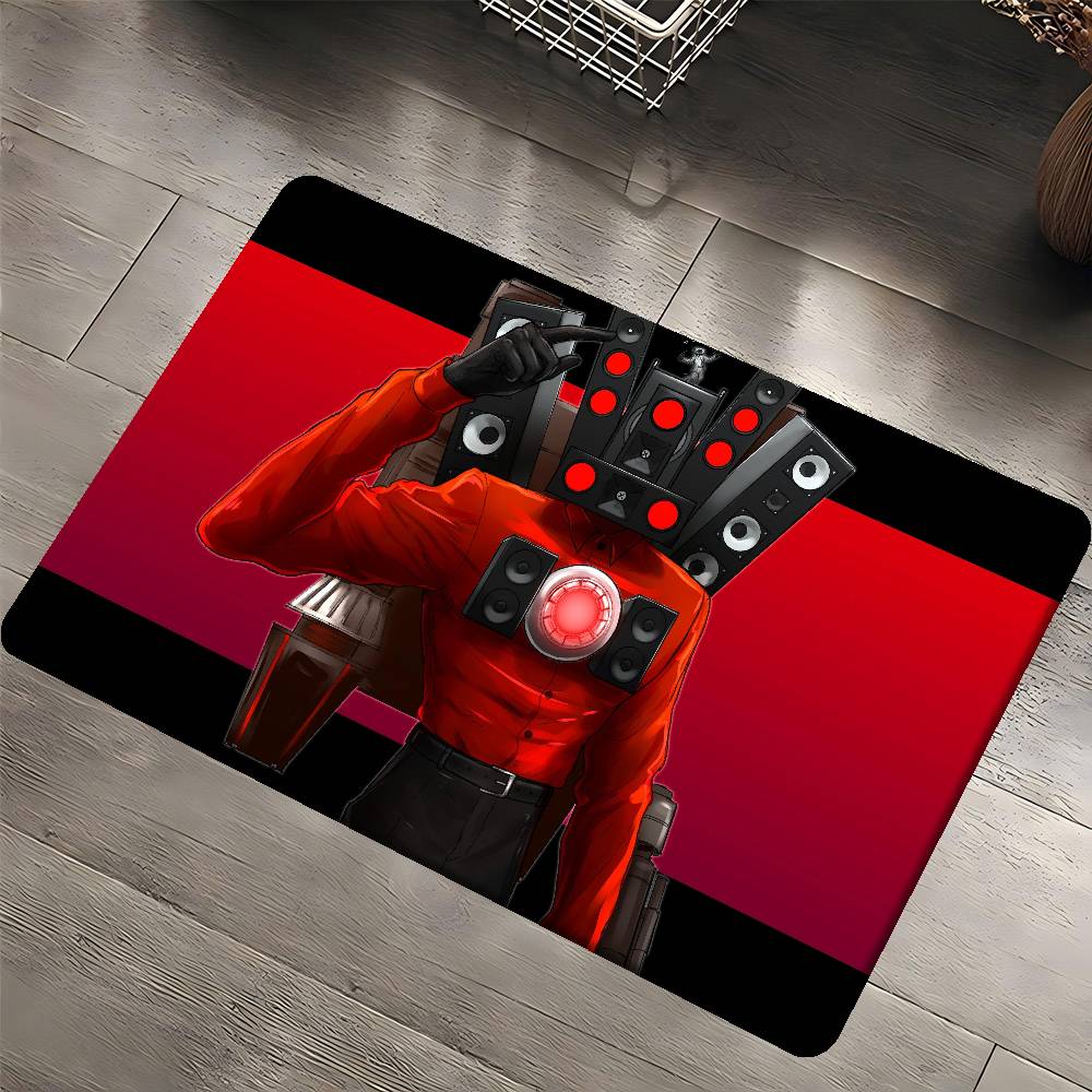 Мультяшный S-Скибиди Туалет Коврик для пола Прямоугольный Противоскользящий Домашний Мягкий Коврик для ванной Комнатный Уличный Коврик Приветственный Коврик 40x60 cm