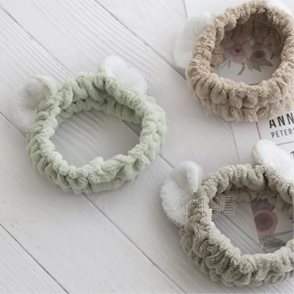 2 hair bands for washing face, rabbit hair tie for face washing, makeup Bear Face Wash Headband (Random Color)