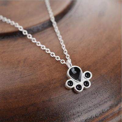 Creative Popular 925 Sterling Silver Jewelry Temperament Cute Cat Foot Fashion Cat Claw Drop Simple Pendant Necklaces Xl133