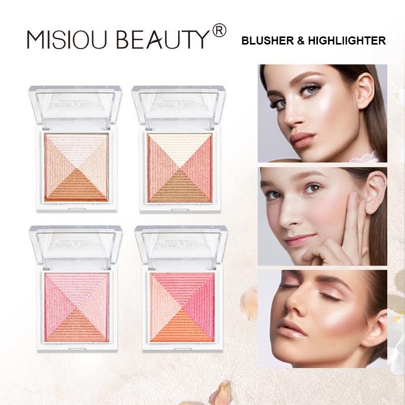 

Natural Glow Shimmer & Contour Palette: Four-Color Fine Texture Blush