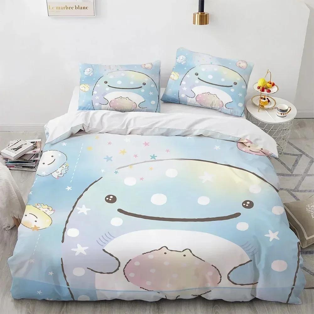 Cute Kawaii Cartoon Sumikko Gurashi Bedding Set Boys Girls Twin Queen Size Duvet Cover Pillowcase Bed For Kids Adult Bedding