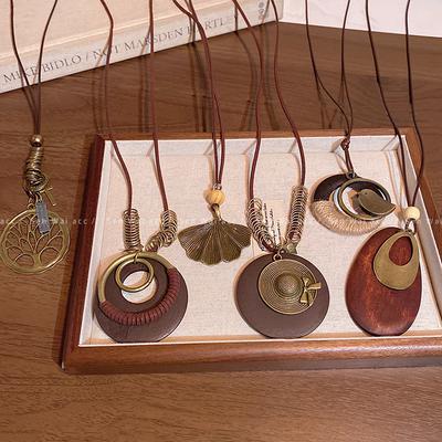 Zen Long Bow Hat Necklace Women's Retro Ethnic Sweater Chain Bohemian Accessories