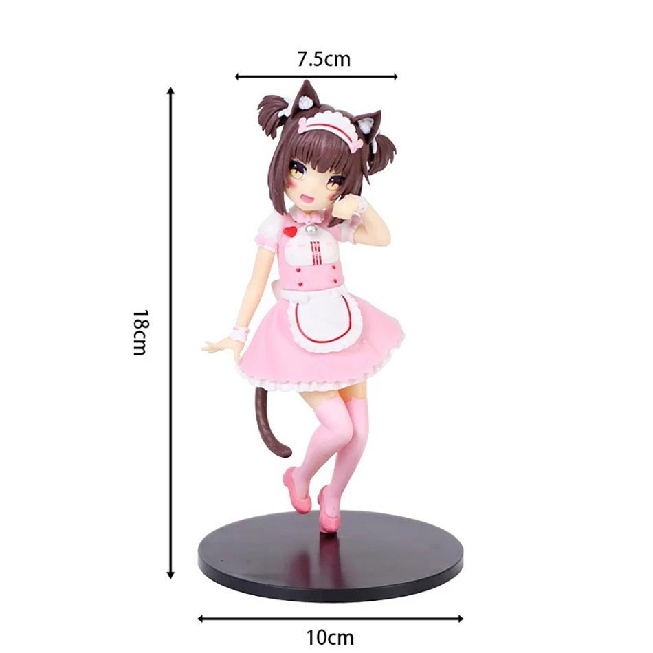 New 18CM Cat Maid Anime NEKOPARA Figure Chocolates Vanilla Cute Pretty Cat Style Model PVC Static Child Toys Collectible Gift