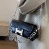 Fashion New Versatile Niche Casual Design Chain Small Square Bag Women's High-end Commuting Solid Color Messenger Bag