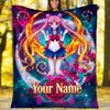 Custom Name Magical Sailor Moon. Flannel Fleece Blanket Cozy Warm Throw Blanket For Couch Bed Travel All Season Use