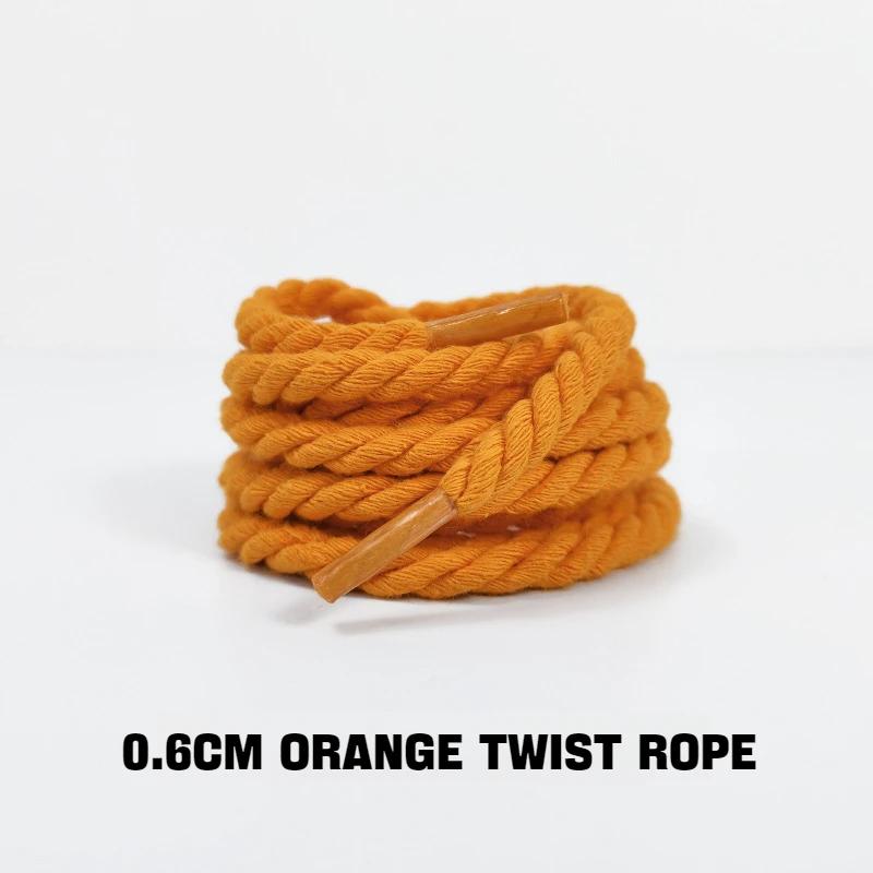 Novos Cadarços Redondos 0,6CM Cadarço de Algodão Mais Grosso Cadarços de Corda Torcida Cadarços para Tênis Botas Sapatos para AF1/AJ1 1 Par
