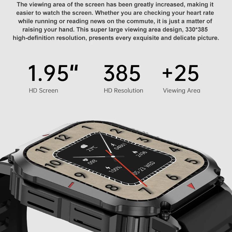 2025 New Military Smart Watch Men Outdoor GPS Sports Fitness Tracker Health Monitor 1.95" BT Call Smartwatch For Xiaomi Huawei