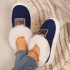 Women's Winter Street Platform Shoes Female Home Boots With Corduroy Cozy Plush-Lined Slippers Outdoor Warm Slip On Wool Sandals