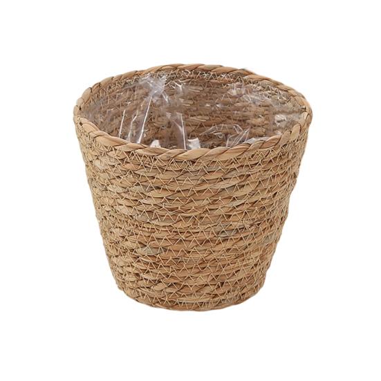 Flowerpot Leak-Proof Mess-Free Hand-Woven Plant Pot Wet Soil Resistant Planter Multipurpose Garden Storage Basket S 1