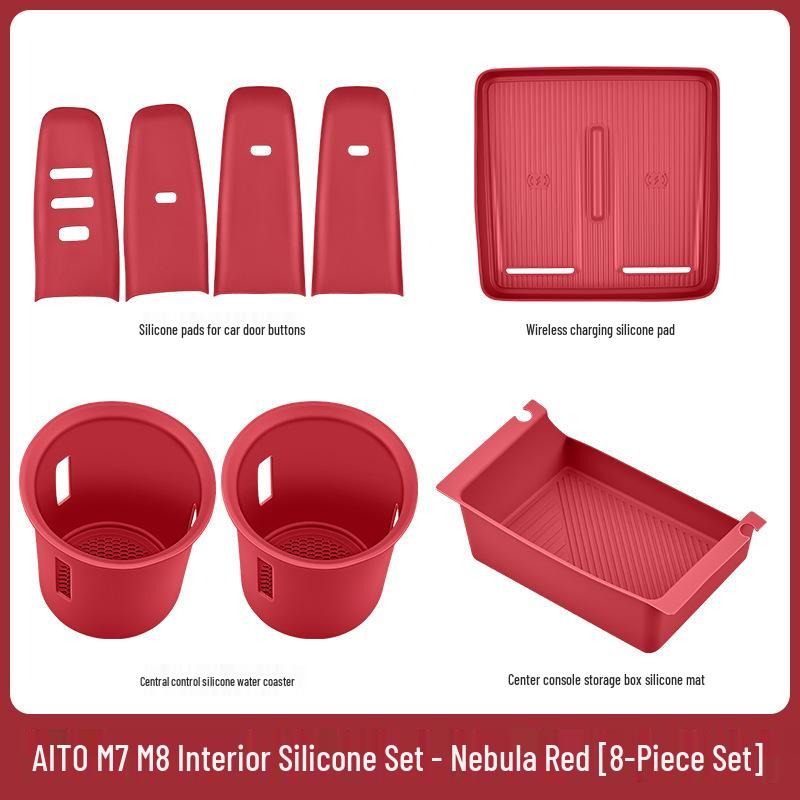 Fits 26 AITO M7/M8 Models: Central Control Wireless Charging Silicone Pad Upgrade Set