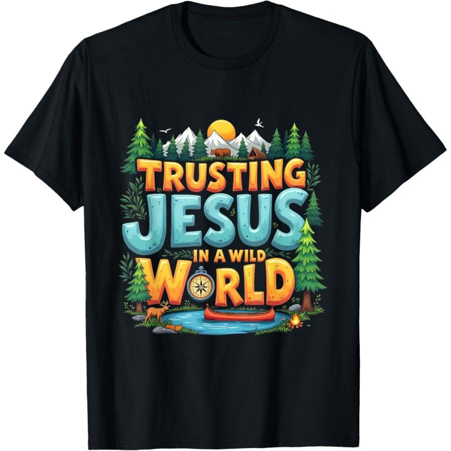 True North VBS 2025 Доверяя Иисусу Лагерь Христианская Летняя Футболка XXXXL чёрный