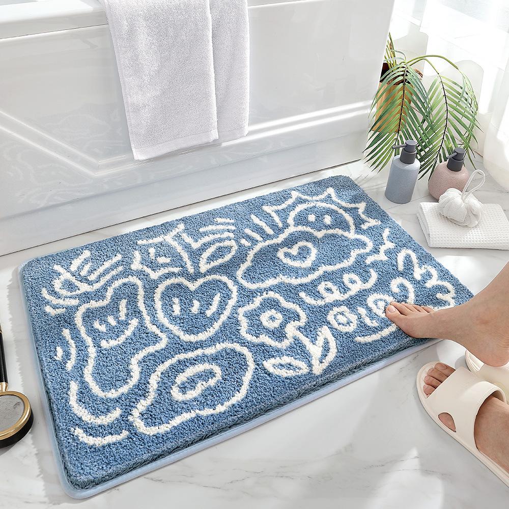 Nordic Minimalist Ins Style Bathroom Mat, Door Mat, Bathroom Floor Mat, Strong Absorbent Mat, Entrance Toilet Carpet, Thickened