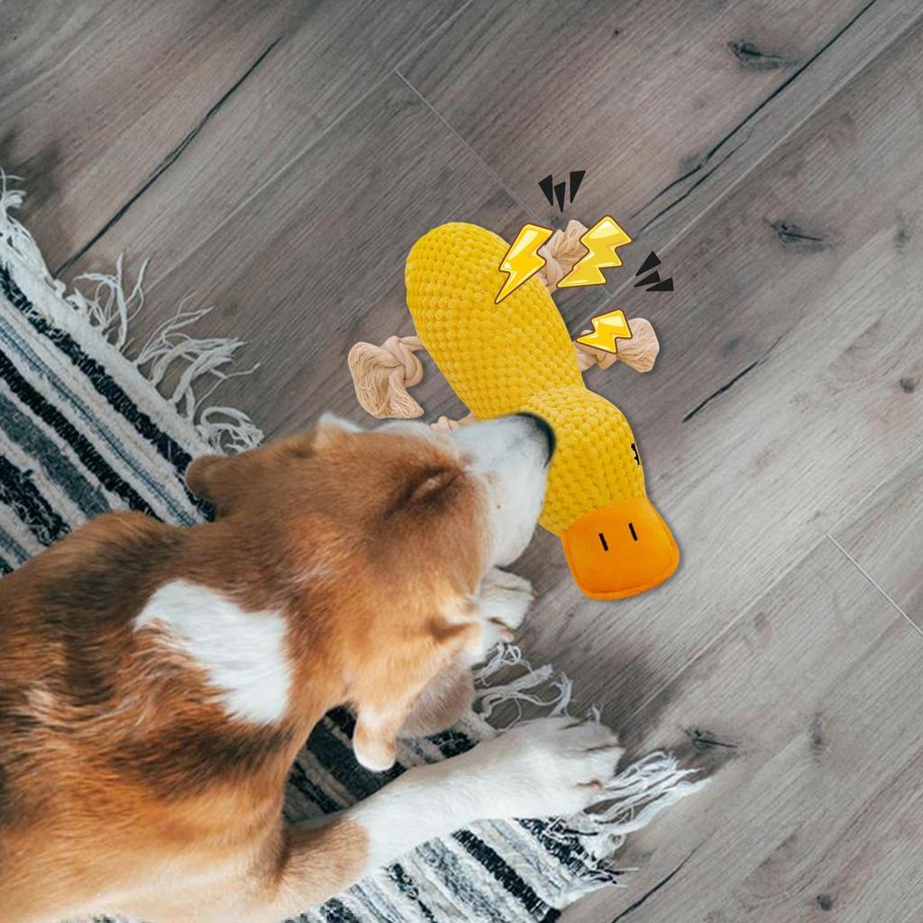Dog Toys Plush Duck Shape Interactive Game Cute Animal Plush Toys For Travel Indoor Playtime Enrichment Home Boredom Reduction