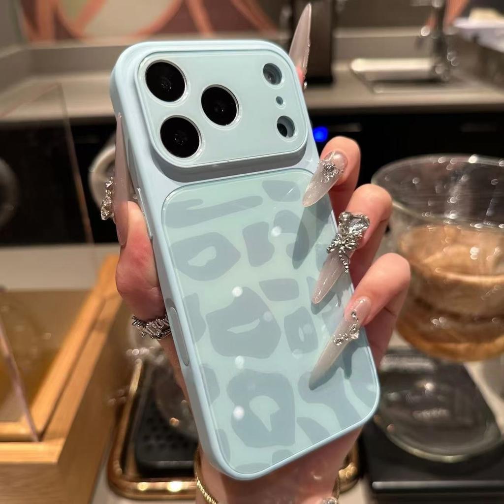 Candy Large Window Leopard Print Pattern Case For For Iphone 17 16 1 14 13 Pro Max Camera Protection Shockproof Hard Cover