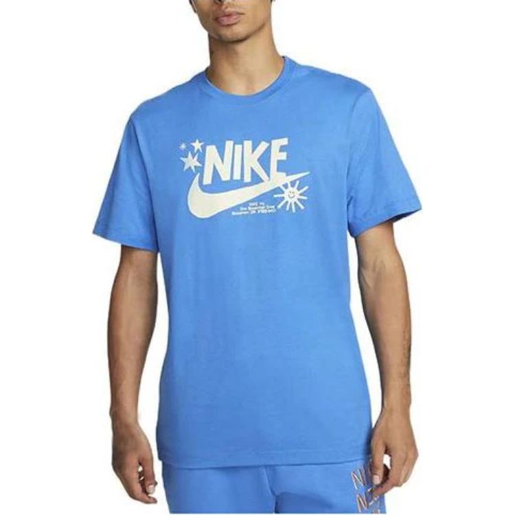 New Nike T Shirts Men Blue DR7808-435