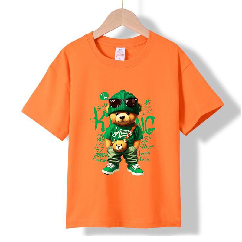 XH04 MINISO 2026 Summer New Printed Cotton Round Neck T-shirt for Children Aged 1-16, Boys and Girls