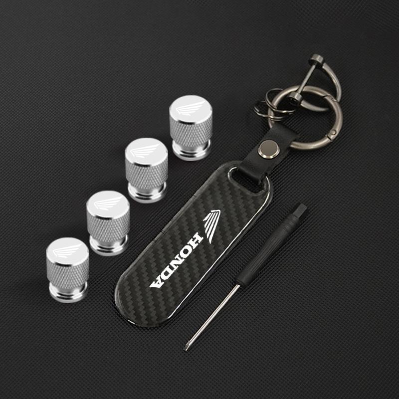 Motorcycle Keychain Keyring Car Tire Valve Cap Tyre Rim Stem Cover For Honda CB400 CB650F CBF CBR250RR CRF SH300 NC750 Accessory