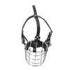 Dog Muzzles To Prevent Biting Metal Wire Dog Mouth Guard with PU Leather Straps Breathable Secure Cage Muzzle for