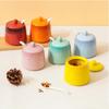 Ceramic Gradient Seasoning Jar Household Kitchen Cooking Seasoning Salt Jar with Lid Spoon Modern Kitchen Spice Sugar Tea Jars