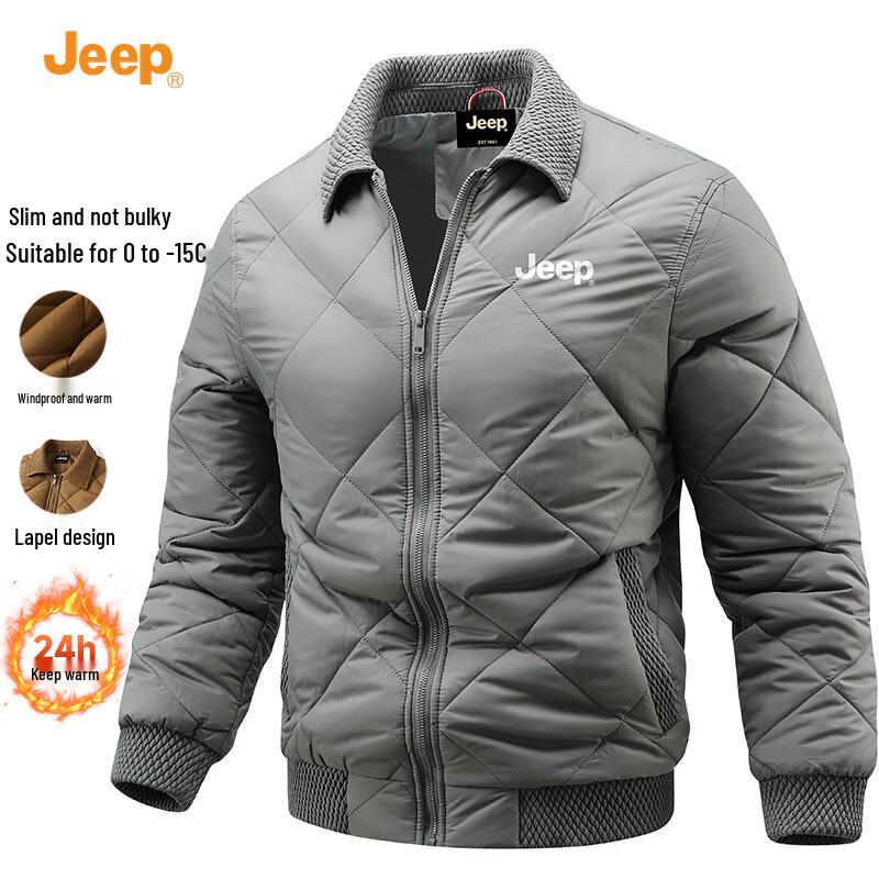 

JEEP Men s Casual Lapel Winter Padded Jacket L