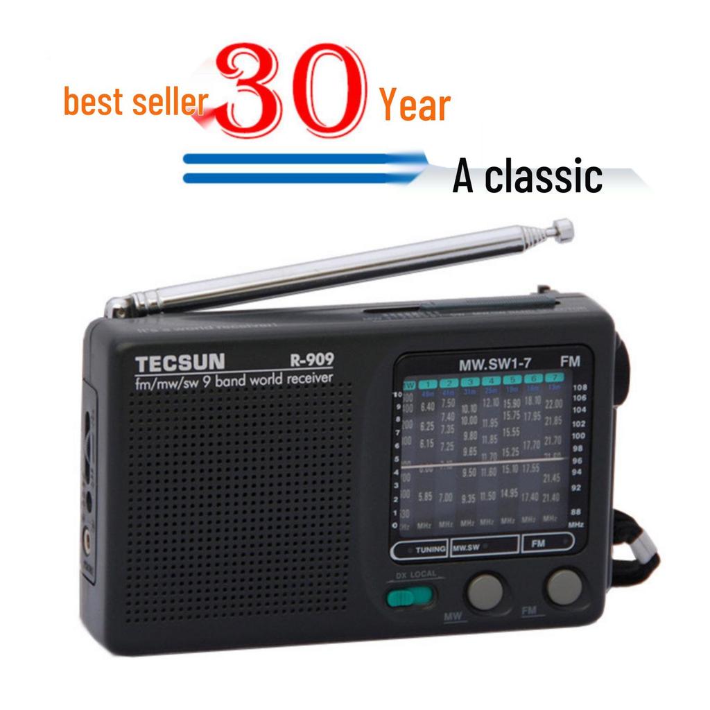 Desheng R-909 Retro FM Broadcast Portable Radio for Seniors